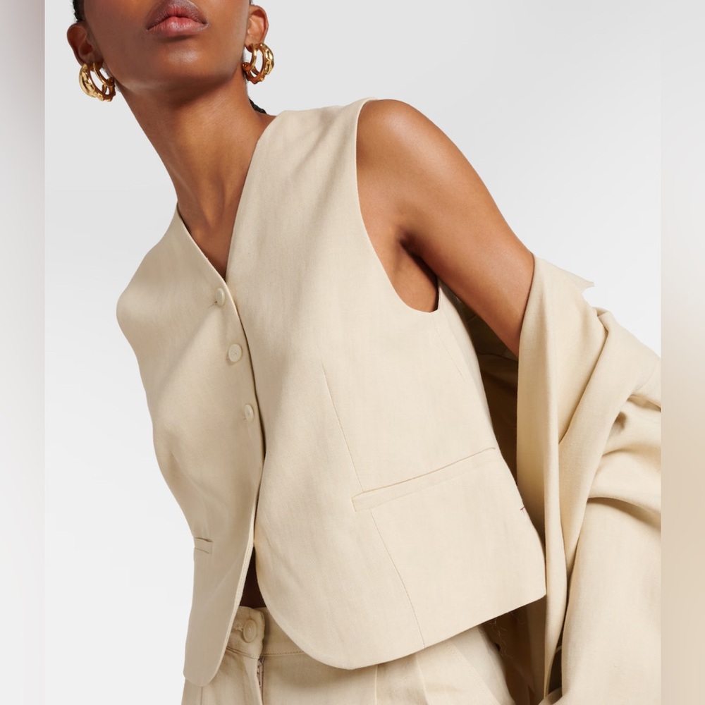 NWOT The Frankie Shop Beige Chelsea Twill Vest